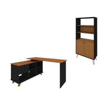 Imagem de Conjunto Home Office: Escrivaninha 6142 e Estante 6195 - Artany