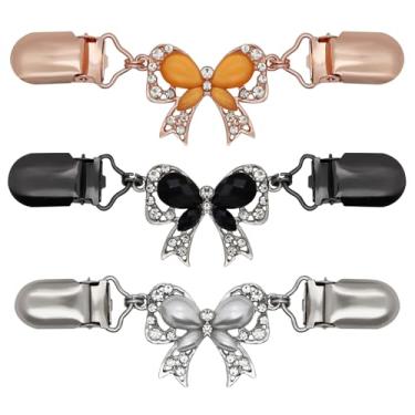 Imagem de ROPAKED 3 peças de clipes de apertar clipes de suéter vintage clipes de vestido clipes de vestido justo nas costas xaile elástico cardigã, clipes de colarinho, ajuste para vestido, clipe apertado,