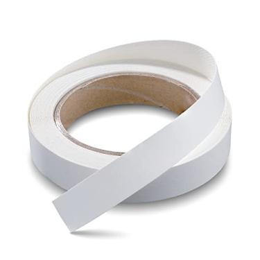 Imagem de FAKILO Faixa de borda de melamina branca de 0,9 cm x 7,6 m, borda folheada fácil de aplicar, fita de fita para consertos de madeira compensada de gabinete, restauração de móveis