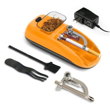 Imagem de Zipetatah Máquina automática de enrolar cigarros, máquina de enrolar cigarros elétrica, máquina automática de rolo de tabaco, adequada para tubos de papel de cigarro de 8 e 6,5 mm de diâmetro