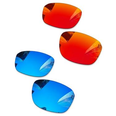 Imagem de Combine8 2 pares de lentes de reposição ploarizadas para óculos de sol Oakley Split Shot OO9416 - vermelho fogo + azul gelo