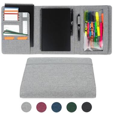 Imagem de Kaitiaki Capa fólio 2.0 compatível com caderno inteligente Rocketbook – organizador de portfólio, suporte para cartão de visita, bolso para caneta com zíper, portfólios para homens e mulheres, tamanho