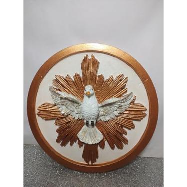 Imagem de Quadro Decorativo Divino Espírito Santo em Madeira, 22 cm