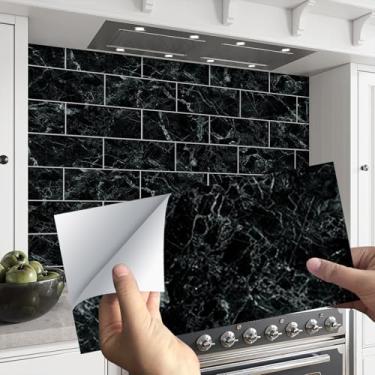 Imagem de HLNIUC Adesivo de azulejo preto