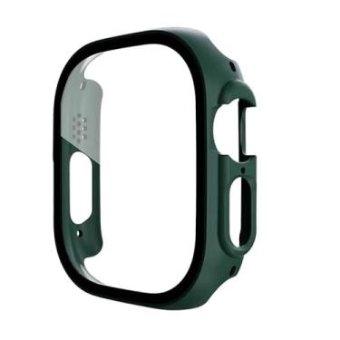 Imagem de 123smart Vidro + capa para Apple Watch Ultra 49mm Bumper Tempered Case Protetor de tela transparente iwatch Ultra 49mm case Apple Watch case (Cor: Azul meia-noite, Tamanho: Ultra 49mm)