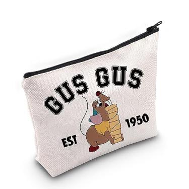 Imagem de TSOTMO Bolsa de cosméticos para presente de conto de fadas de desenho animado, presente de princesa de fada, mouse Gus, bolsa de maquiagem para fãs de filmes, presente Jaq e Gus, GUSGUS, Sacos de