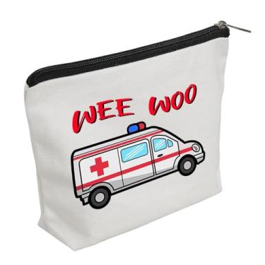 Imagem de WZJHCL Bolsa de maquiagem para técnicos médicos de emergência, presente de agradecimento EMT, ambulância, técnico, cosméticos, presente para paramédicos, Wee Woo, Tendência