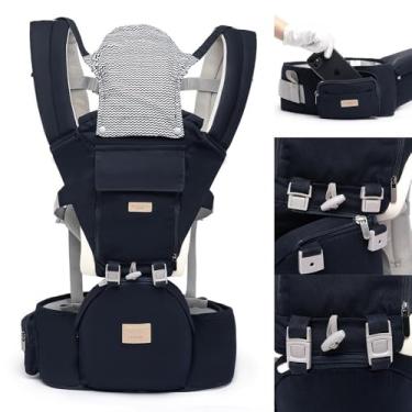 Imagem de Canguru Ergonômico com Assento Hipseat Removível e Alças Ajustáveis - Conforto para Mamãe e Bebê, Distribuição Uniforme do Peso