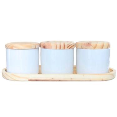 Imagem de Kit Porta Treco / Condimentos / Mantimentos 200ml - 4 pçs - Potes Porc
