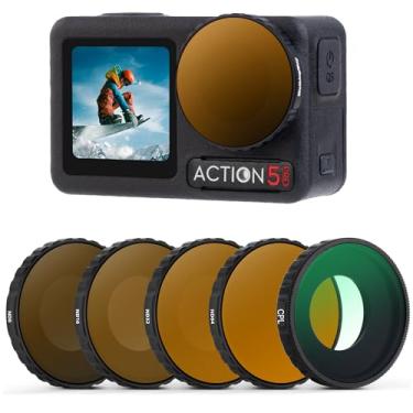Imagem de Walking Way Conjunto de filtros CPL e ND compatível com DJI Osmo Action 5 Pro/Action 4-5 Pack (CPL, ND8/ND16/ND32/ND64), moldura multi-revestida/alumínio