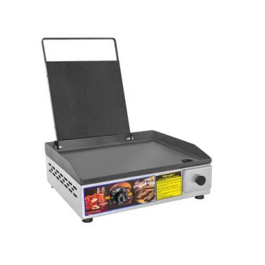 Imagem de Chapa Chapeira Eletrica 40x35 Cm Borda Alta Com Prensa GRANDE Para Lan