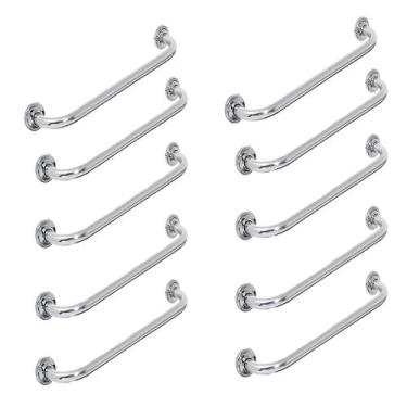 Imagem de Barra alça de Apoio Inox 50cm Kit 10 Und Banheiro Corrimao Suporte Aju