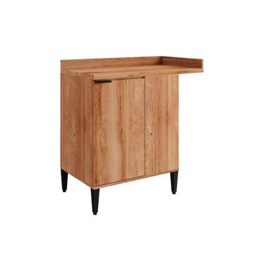 Imagem de Gabinete De Cozinha Modulado Balcão Alpha 2508 Canto Reto Com 1 Porta Com Tampo 94cm Freijó