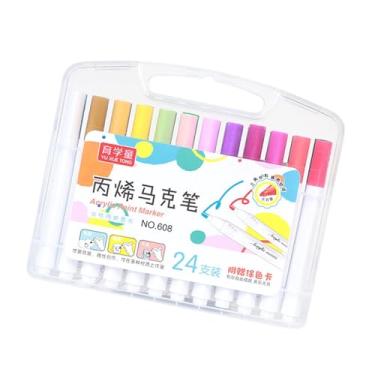 Imagem de Generic Marcadores de tinta acrílica desenhando canetas acrílicas marcadores de arte laváveis, canetas marcadoras com acrílico de caixa de armazenamento, 24 Cores