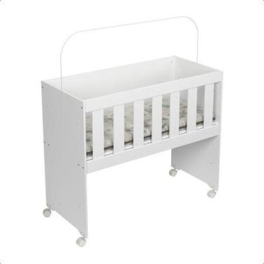 Imagem de Mini Berço Moisés Multifuncional Rubi Branco com Colchão e Suporte de 