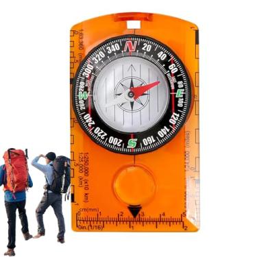 Imagem de Bússola de caminhada para sobrevivência, bússola portátil portátil - Bússola de orientação precisa portátil - Pequena ferramenta de navegação, ajuda educacional multifuncional para viagens