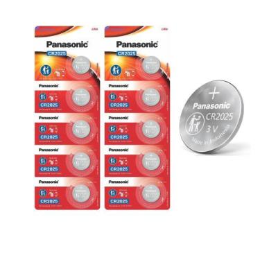 Imagem de Kit 2 Cartelas Baterias Panasonic CR2025 3V 10 unidades