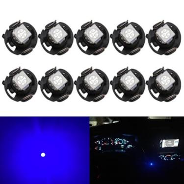 Imagem de BlyilyB Pacote com 10 lâmpadas LED azul T4.7 Wedge painel cluster de substituição