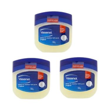 Imagem de Kit 3 Vasenol Geléia De Vaselina 100% Pura Original 100g - Unilever