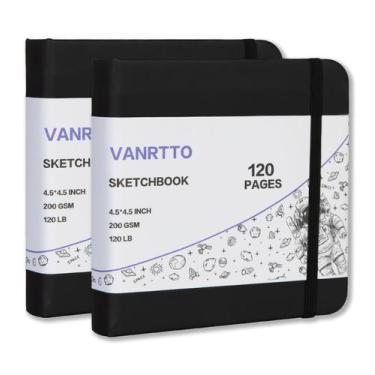 Imagem de Caderno de Esboços VANRTTO - Capa Dura Quadrada 4,5x4,5" - 120g/m² - 6