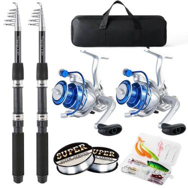 Imagem de Vara de pesca Combo Tripquips telescópica de fibra de carbono de 2,1 m