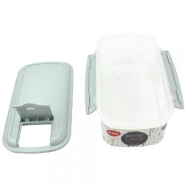 Imagem de Pote Trava Quadrado Retangular de Plastico 650ML - Clink, Verde Água