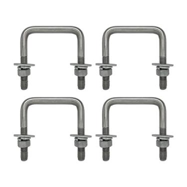 Imagem de A.A Parafuso Quadrado Em U Com Ferragens Para Reboque De Barco, Aço Galvanizado, 1/2 Diâmetro X 3-1/16 X 3-5/16 Para Viga 2X3 (Pacote Com 4)