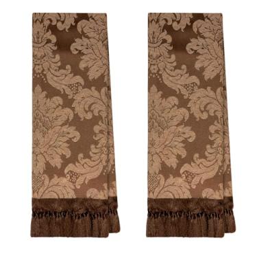 Imagem de 2 Mantas Xale Para Poltrona Pequena Peseira 0,70 X 1,80 (18 MARROM E BEGE)