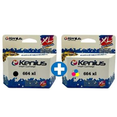 Imagem de kit Cartucho de Tinta 664XL Compativel  Preto e Colorido Para  DeskJet