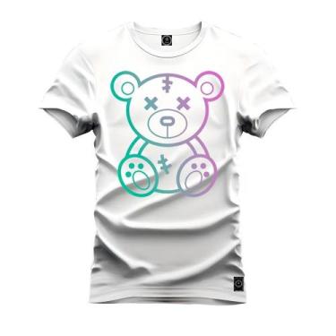 Imagem de Camiseta Estampada Tamanho Grande Plus Size Neon Urso - NoBrand, Branc