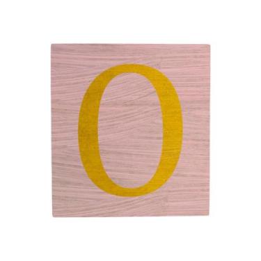 Imagem de Cubo Rosa Bebê Letra Amarela Festa Chá de Bebê Decoração 8x8x8 Cm Mdf 