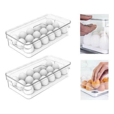 Imagem de kit 2 Porta Ovos Para Geladeira Com Tampa Empilhavel 18 Ovos - Ou