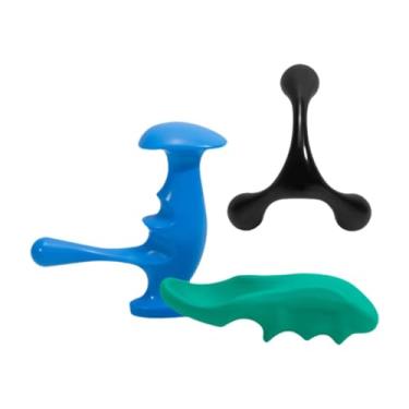 Imagem de Zialofi 3 pçs ponto massageadores polegar protetor ferramenta para tensão muscular handheld 3 botões de massagem pernas para costas pernas braços mãos, Set a