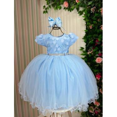 Imagem de Vestido Menina Bonita Chloe Azul Bebe Festa Dama Batismo, 1, Spindle