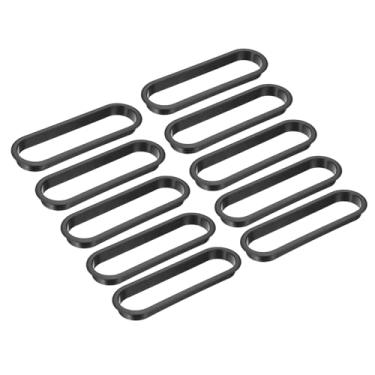 Imagem de PATIKIL Grade de ventilação oval de 20 cm, pacote com 10 tampas de ventilação de plástico com persianas, saída de ar de malha para armário de guarda-roupa, armário de sapatos, preto