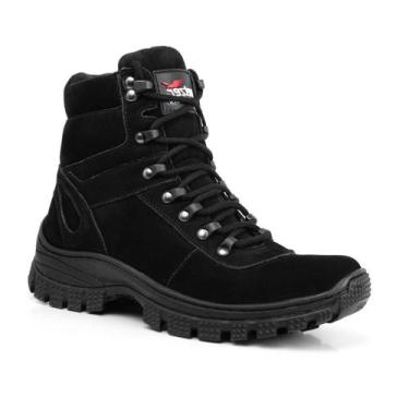 Imagem de Coturno Masculino Cano Médio Couro Tratorado Antiderrapante Bota - Fer