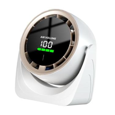 Imagem de IEUDNS Ventilador de mesa, ventilador portátil, fã de resfriamento de ar recarregável pequeno e tranquilo, ventilador de mesa para desktop de quarto de, Branco