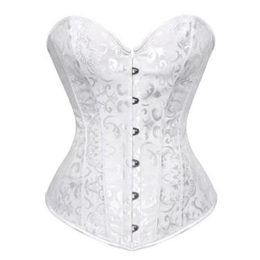 Imagem de Corset Espartilho Corselet Corpete Florido Sem Babado - Modas Fagundes