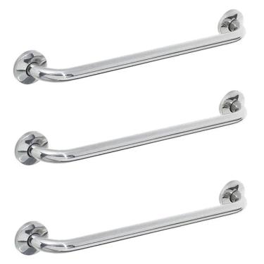 Imagem de Barra Alça De Apoio 80cm Kit 3 Uni Casa Banheiro Corrimao Box Escada Suporte Idoso Gestante Criança