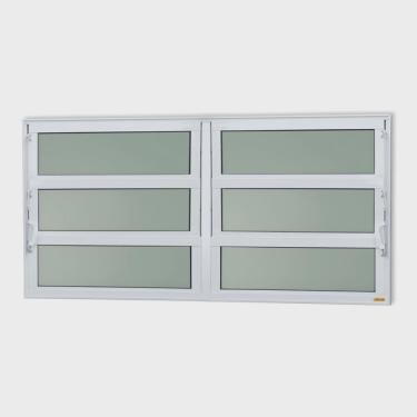 Imagem de Janela de Alumínio Basculante 2 Seções 60x240cm Vidro Mini Boreal Elite Brimak