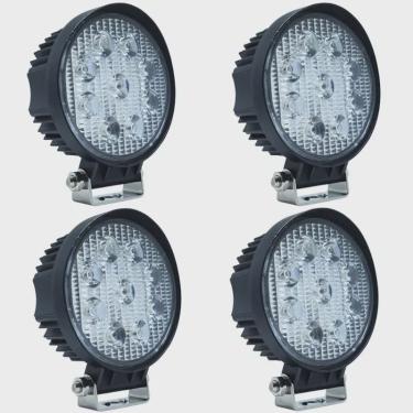 Imagem de Kit 4 Farol de Milha Led Universal 10V 30V 27W 9 Leds Cinoy YN-FA001 7000K Redondo 11 Cm