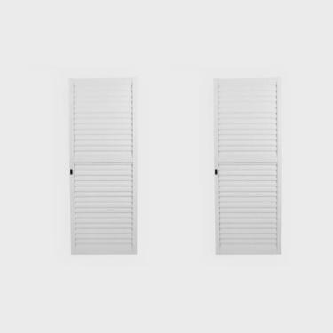 Imagem de Kit com 2 Portas de Alumínio de Correr Sobrepor 215x70cm Laminada Reversil Soft Plus Mgm Branco