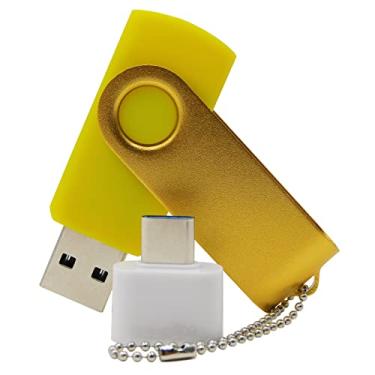 Imagem de Pen Drive USB de 512 MB Pen Drive Pen Drive com transformador tipo C e OTG para presentes de alunos (amarelo)