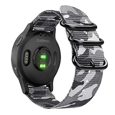 Imagem de Fintie Lançamento Rápido Nylon Banda 22mm Reposição Ajustável Cinta Esportiva Compatível com Garmin Vivoactive 4 45mm, Venu 2, Fossil Gen 5, Amazfit g