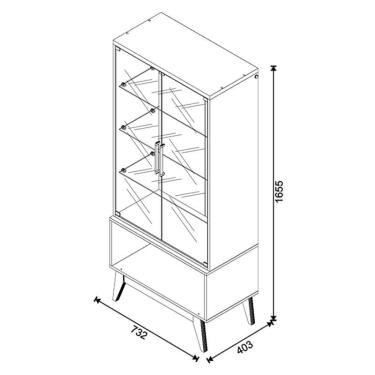 Imagem de Aparador para Sala Buffet 1.6 e Cristaleira Classic Off White - Imcal