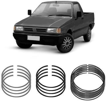 Imagem de Jogo Anel Segmento std Elba Fiorino Prêmio Uno 1.0 1.5 85 a 2001 Metal Leve SCA6771