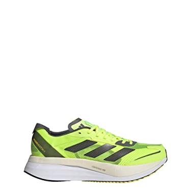 Imagem de adidas Tênis masculino Adizero Boston 11, Amarelo solar/metálico noturno/feixe amarelo, 38
