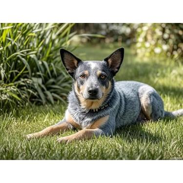 Imagem de Diamond Art Blue Heeler australiano gado cão 5D pintura diamante kits DIY contas redondas completas por número mosaico bordado artes e artesanato para sala de estar casa decoração de parede 12 x 16