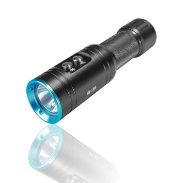 Imagem de JatureClets Luz de mergulho, lanterna de mergulho SF-L03 com 3 modos, lanterna de mergulho à prova d'água de 100 m, luz de mergulho IPX8, luzes de mergulho seguras suportam uso anfíbio
