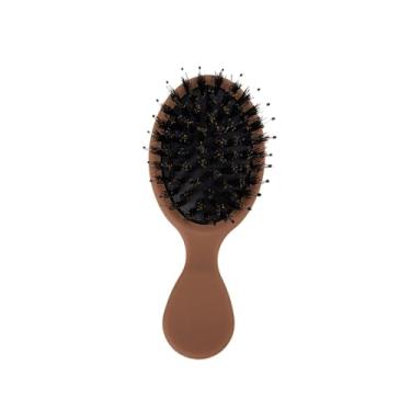 Imagem de Escova de massagem para couro cabeludo para mulheres | Detangler de nylon oval Air Bag molhado e seco | Ferramentas de estilo de salão de beleza de design ergonômico (damasco)